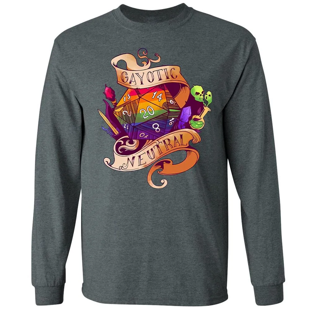 Gayotic Neutral Long Sleeve T-Shirt - Dark Heather - 15