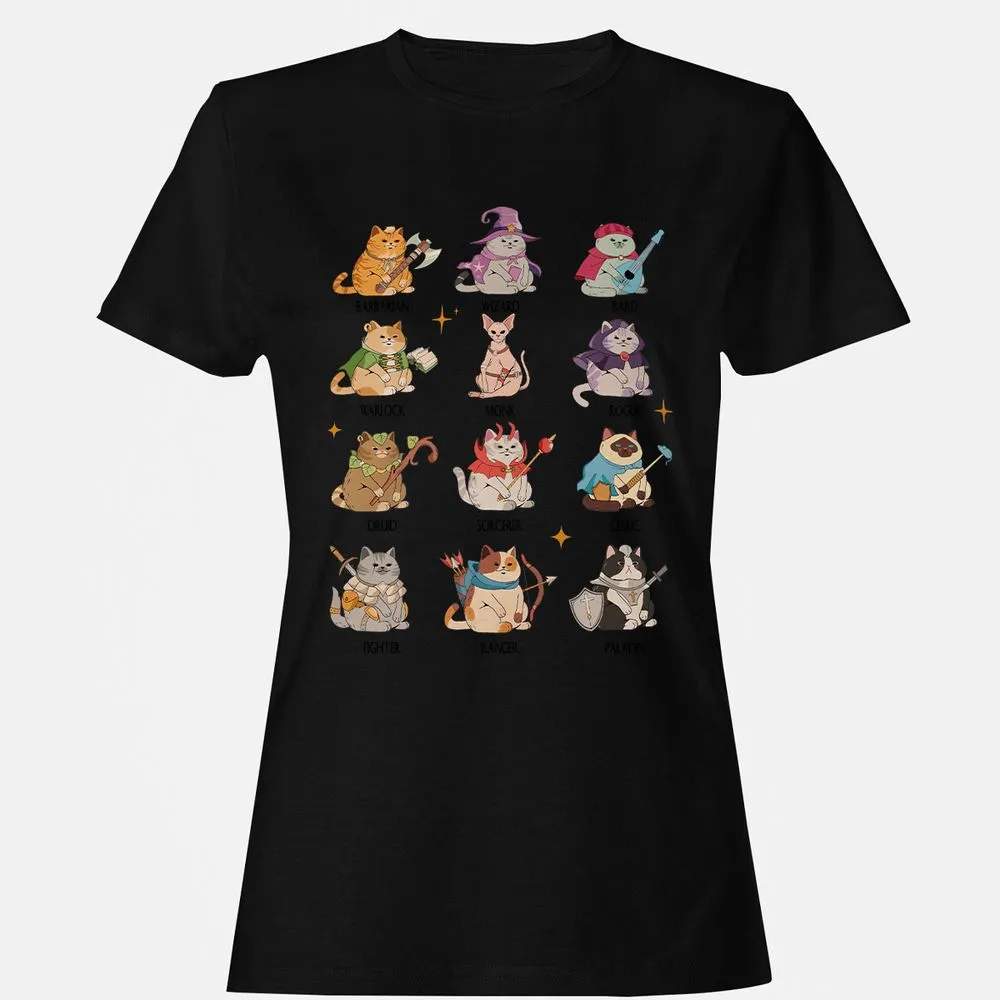 Dungeons And Cats Women's T-Shirt - Black - 16