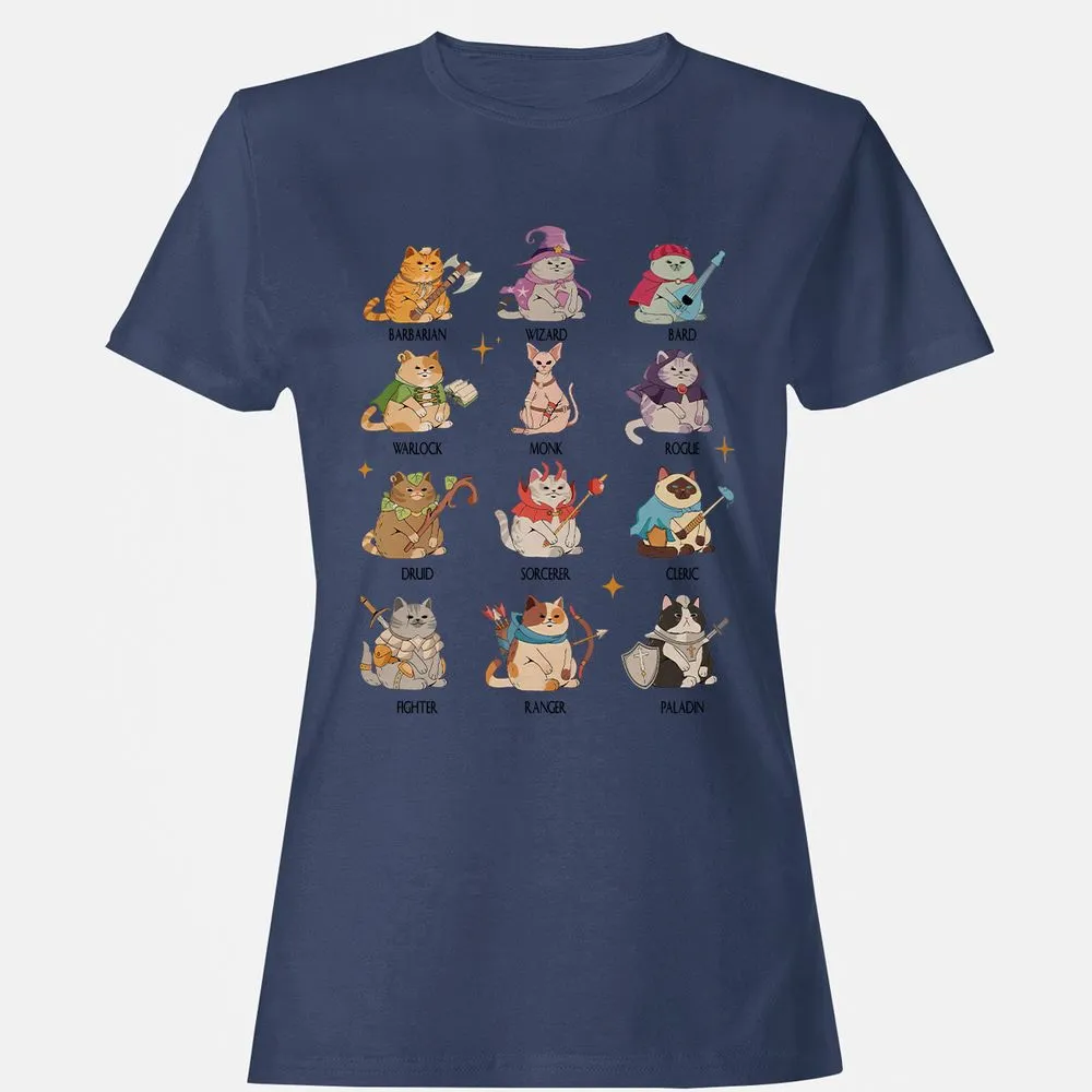 Dungeons And Cats Women's T-Shirt - Navy - 10