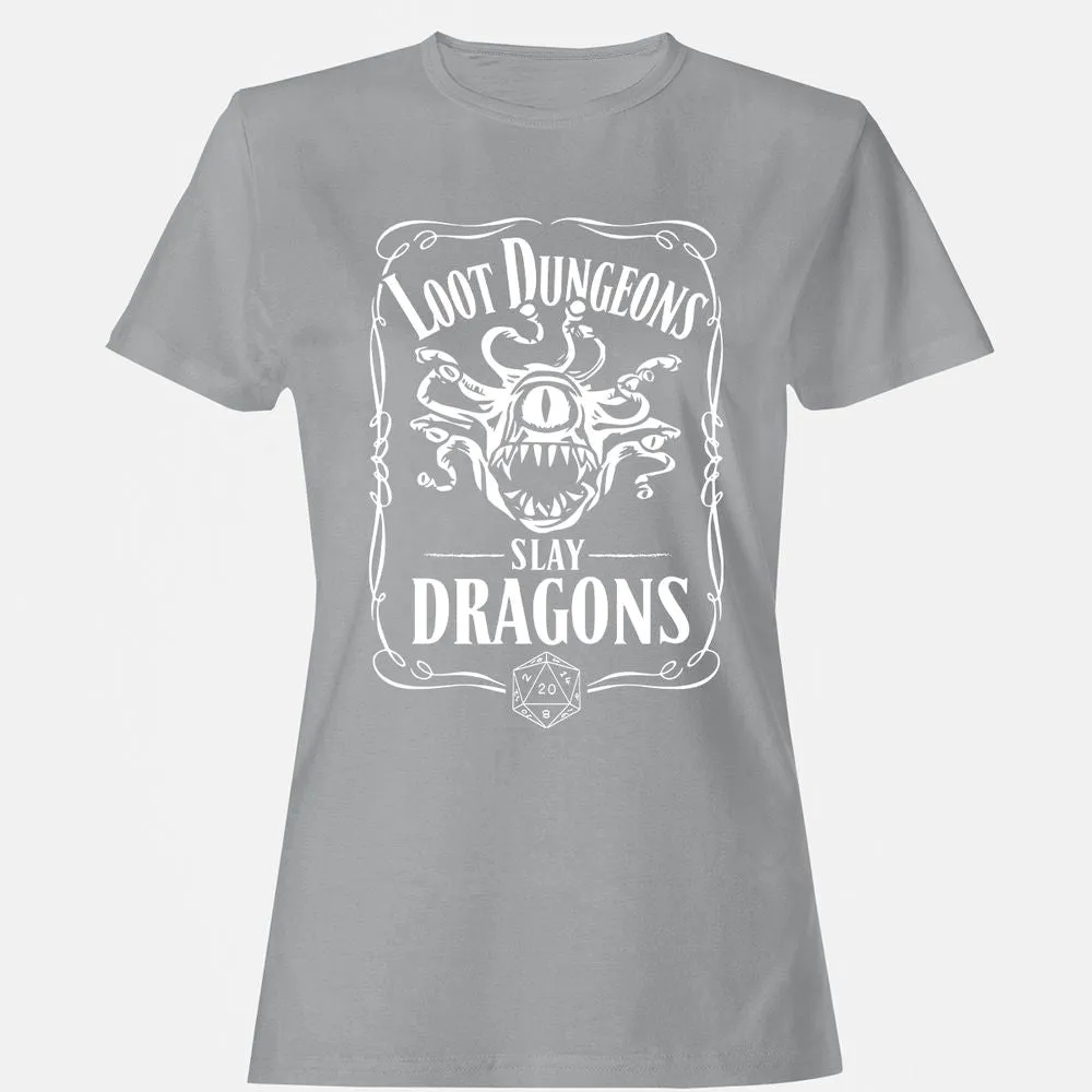 Loot Dungeon Slay Dragons Women's T-Shirt - Sport Grey - 15