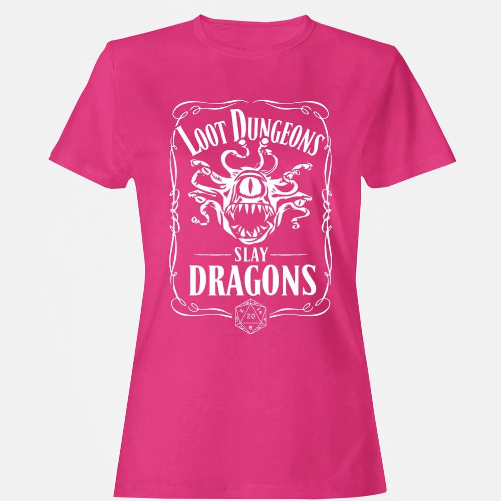 Loot Dungeon Slay Dragons Women's T-Shirt - Heliconia - 6
