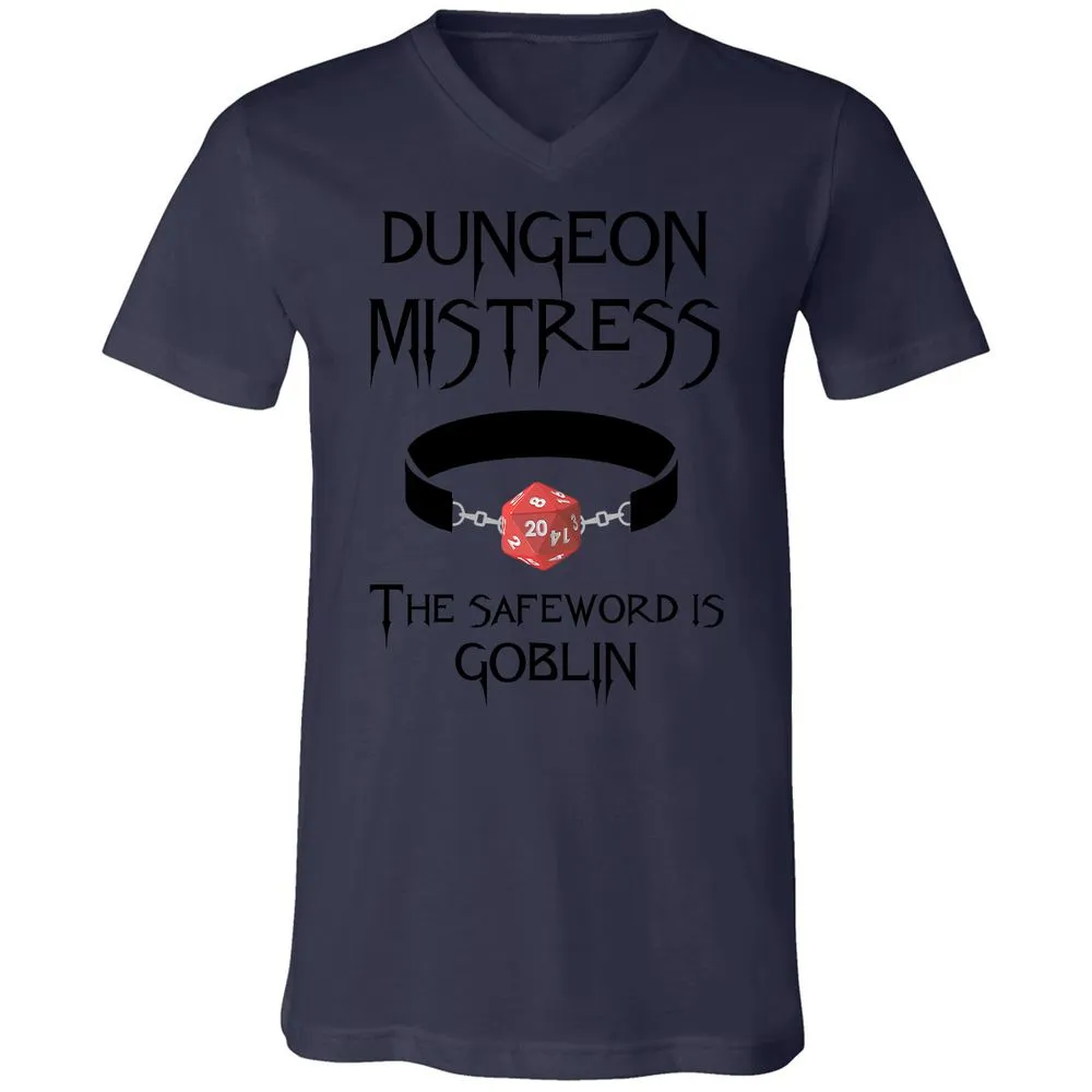 Dungeon Mistress Unisex V-Neck T-Shirt - Navy - 9