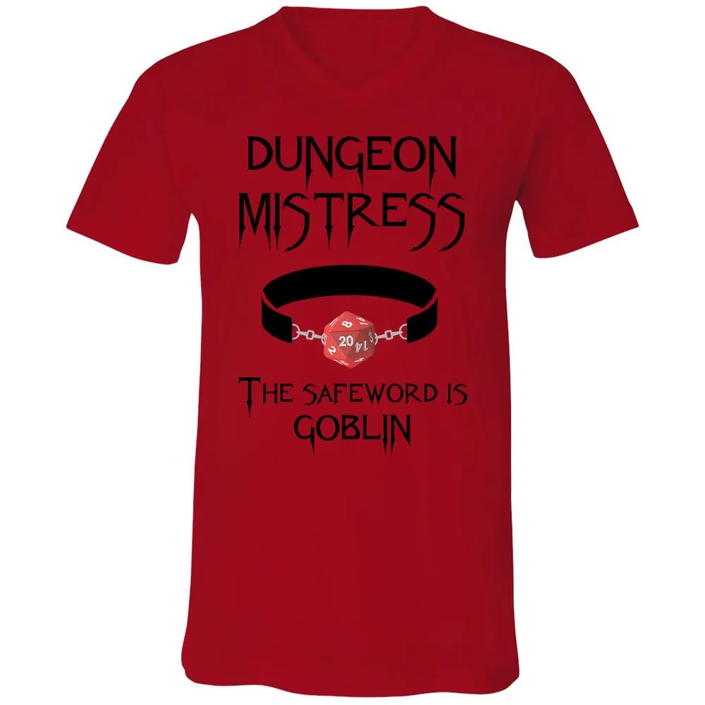 Dungeon Mistress Unisex V-Neck T-Shirt - Red - 3