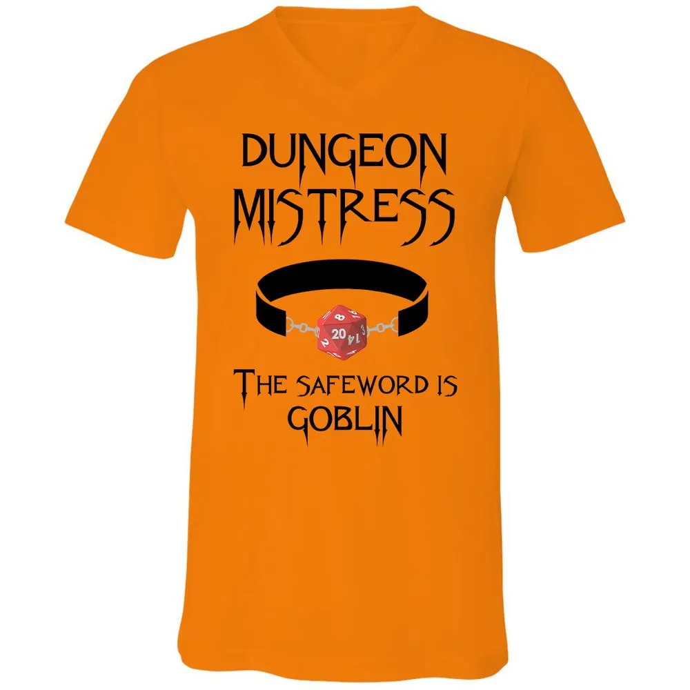 Dungeon Mistress Unisex V-Neck T-Shirt - Orange - 11