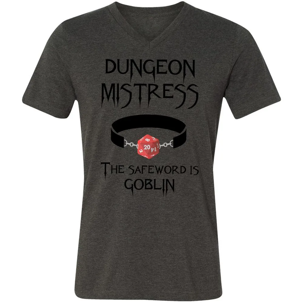 Dungeon Mistress Unisex V-Neck T-Shirt - Dark Grey Heather - 8