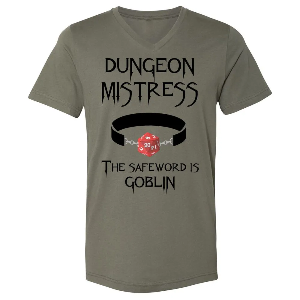 Dungeon Mistress Unisex V-Neck T-Shirt - Military Green - 10