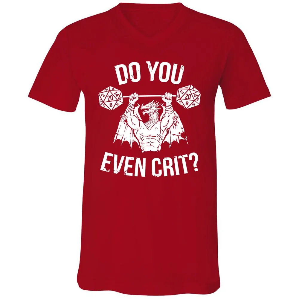 Do You Even Crit Unisex V-Neck T-Shirt - Red - 3