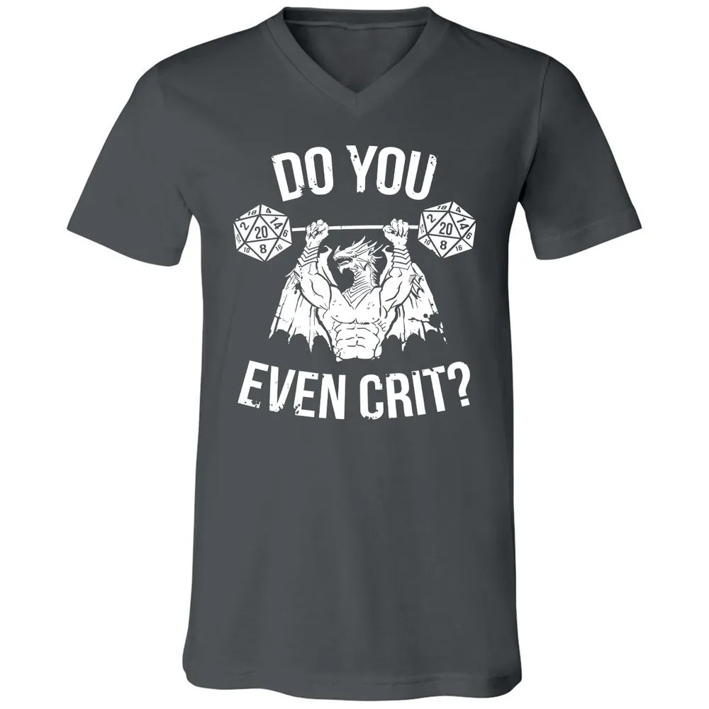 Do You Even Crit Unisex V-Neck T-Shirt - Asphalt - 12