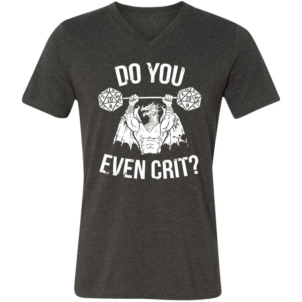 Do You Even Crit Unisex V-Neck T-Shirt - Dark Grey Heather - 8