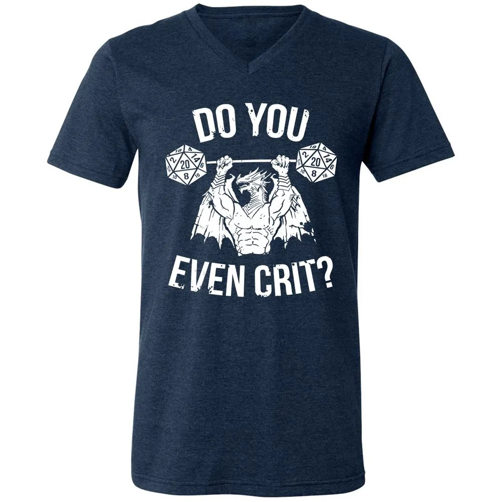 Do You Even Crit Unisex V-Neck T-Shirt - Heather Navy - 15