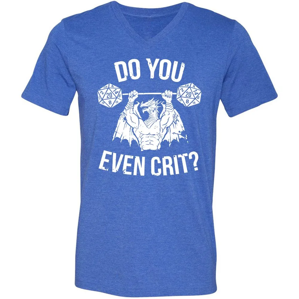 Do You Even Crit Unisex V-Neck T-Shirt - Heather True Royal - 14