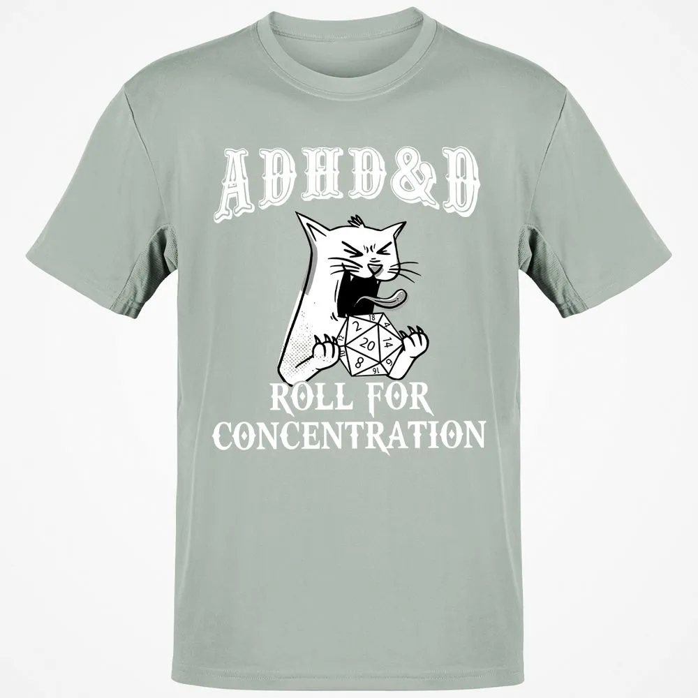 Cat ADHD&D Roll For Concentration Classic Unisex T-Shirt - Ash - 2