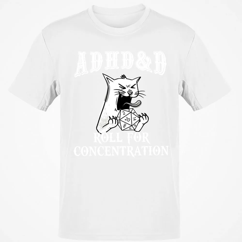 Cat ADHD&D Roll For Concentration Classic Unisex T-Shirt - White - 12