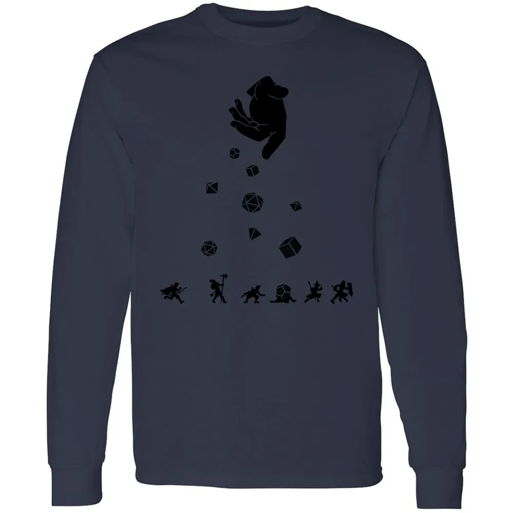 Rocks Fall, Everyone Dice Long Sleeve T-Shirt - Navy - 12