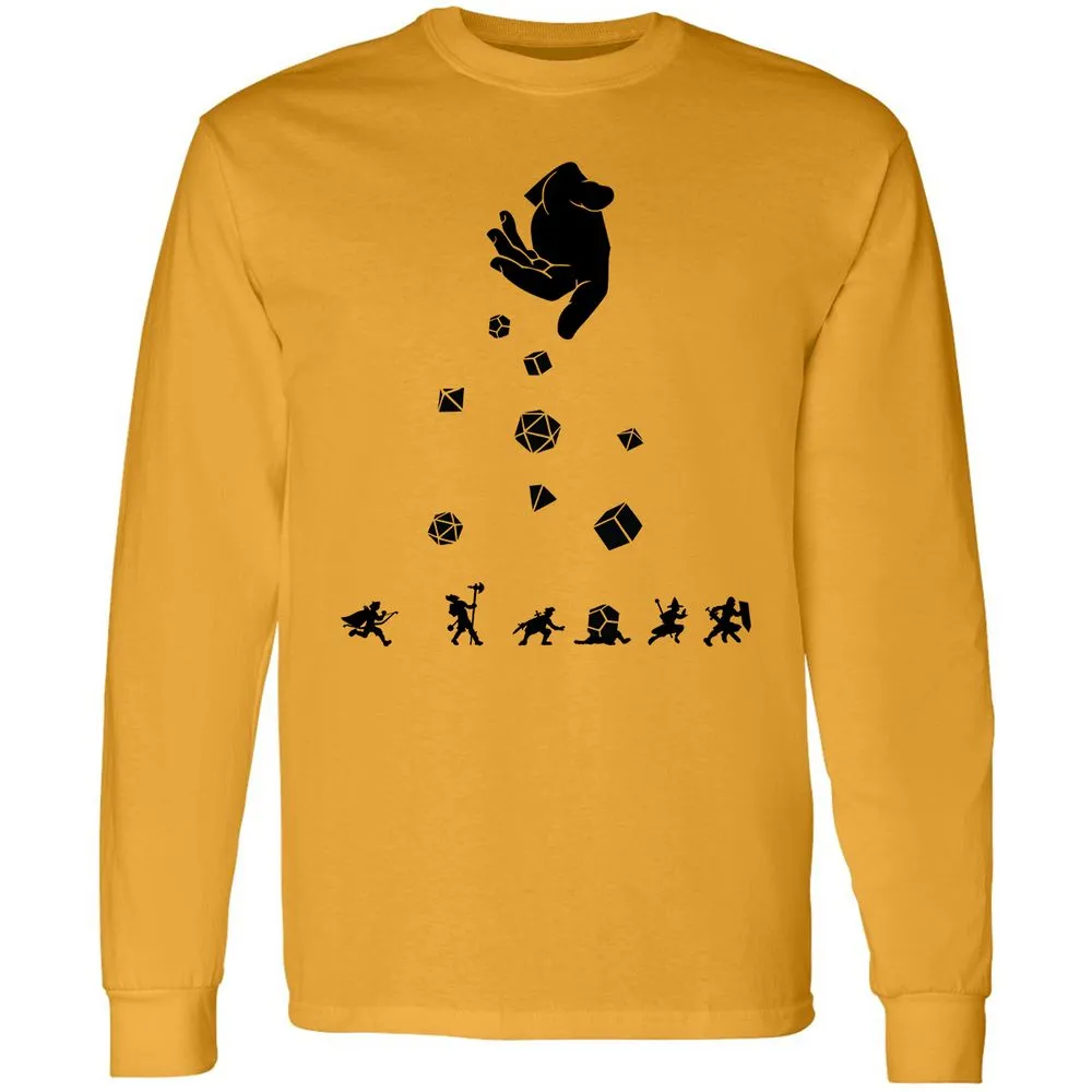 Rocks Fall, Everyone Dice Long Sleeve T-Shirt - Gold - 9