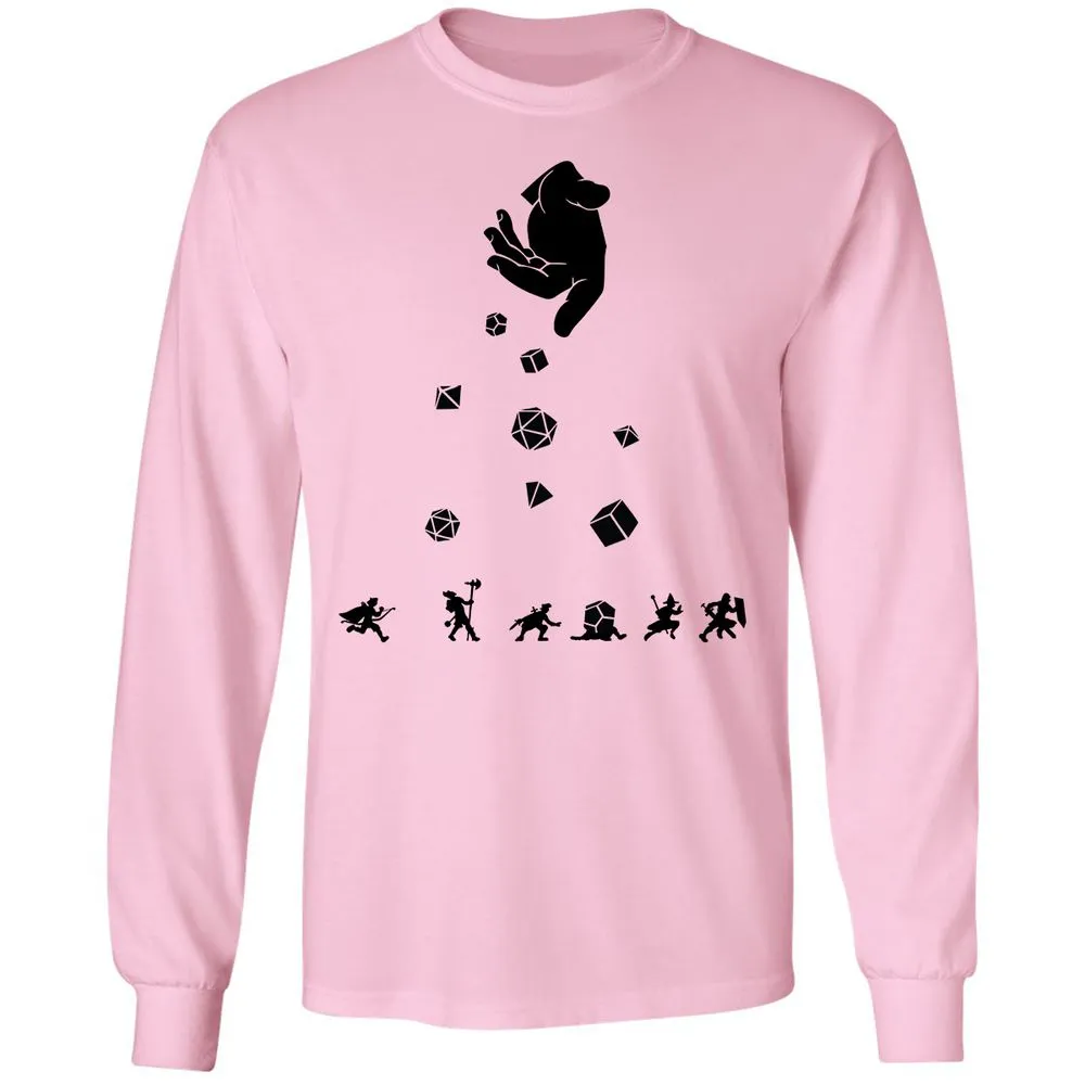 Rocks Fall, Everyone Dice Long Sleeve T-Shirt - Light Pink - 3