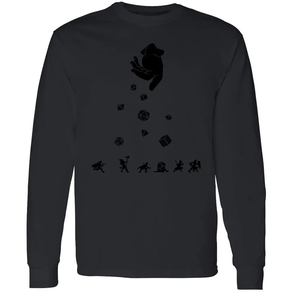 Rocks Fall, Everyone Dice Long Sleeve T-Shirt - Black - 16