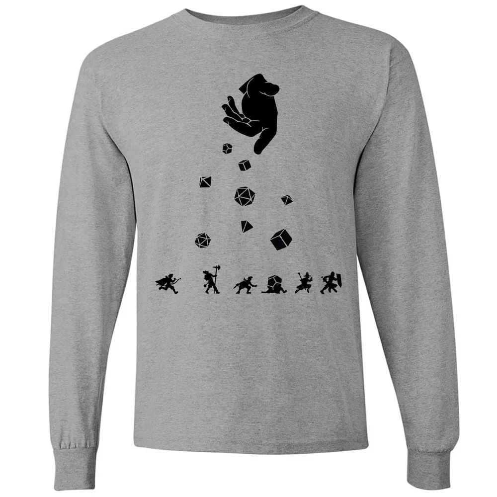 Rocks Fall, Everyone Dice Long Sleeve T-Shirt - Graphite Heather - 6
