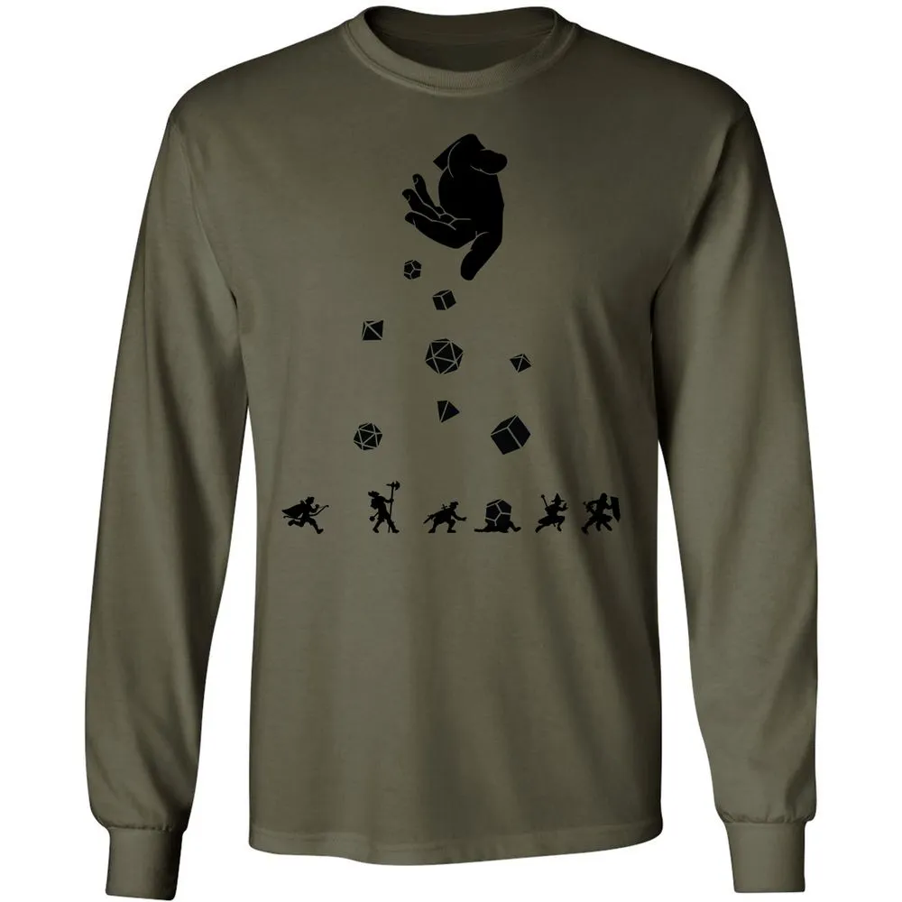 Rocks Fall, Everyone Dice Long Sleeve T-Shirt - Military Green - 7