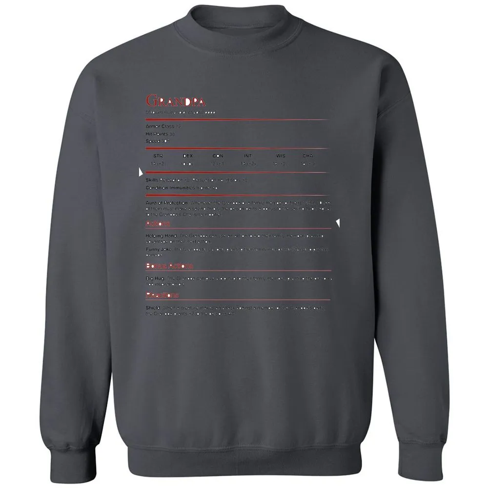 Grandpa Stat Block Classic Unisex Sweatshirt - Charcoal - 7