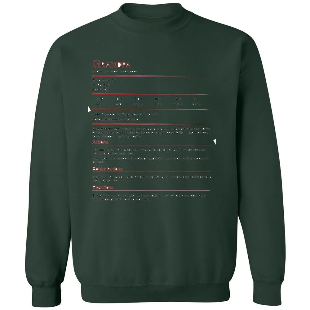 Grandpa Stat Block Classic Unisex Sweatshirt - Forest Green - 4
