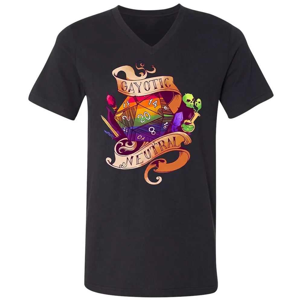 Gayotic Neutral Unisex V-Neck T-Shirt - Black - 16