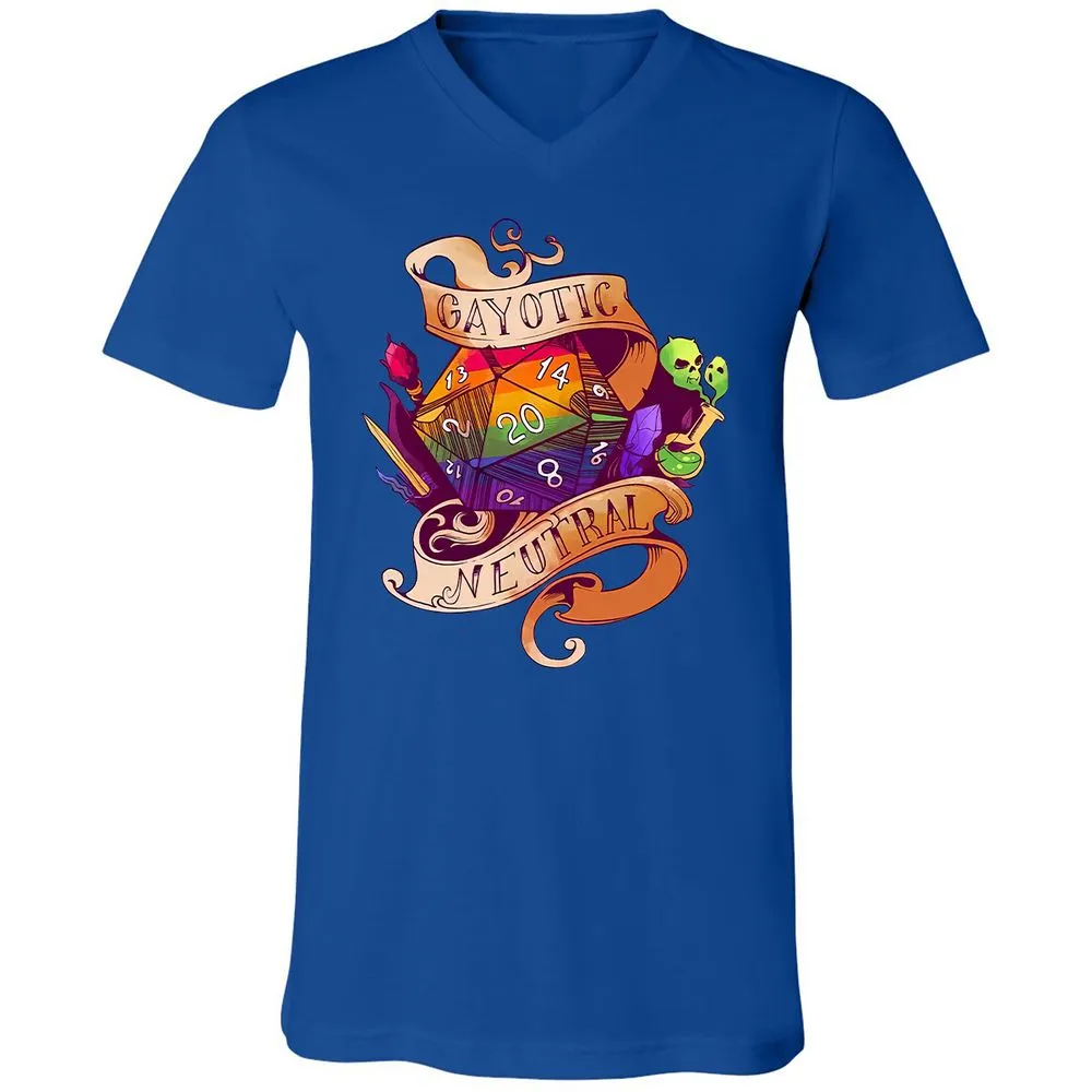 Gayotic Neutral Unisex V-Neck T-Shirt - True Royal - 4