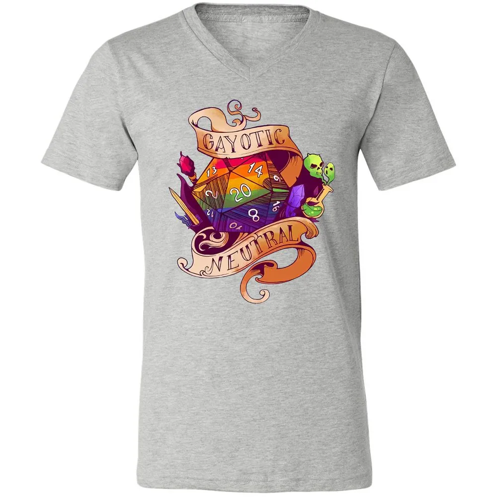 Gayotic Neutral Unisex V-Neck T-Shirt - Athletic Heather - 7
