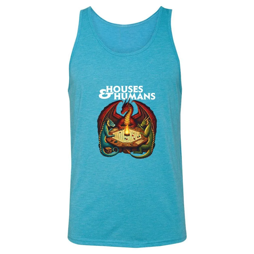 Houses & Humans Unisex Jersey Tank - Aqua Triblend - 3