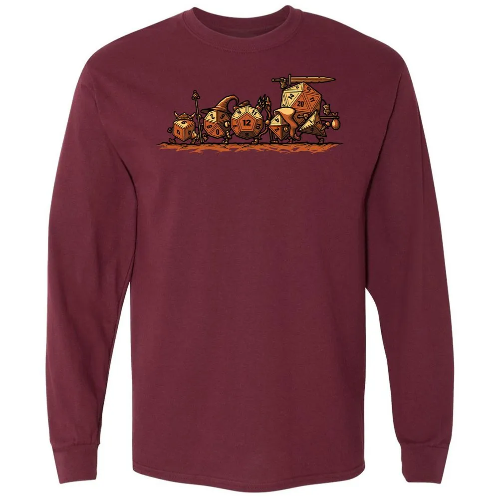 Fellowship Of The Dices Long Sleeve T-Shirt - Maroon - 11