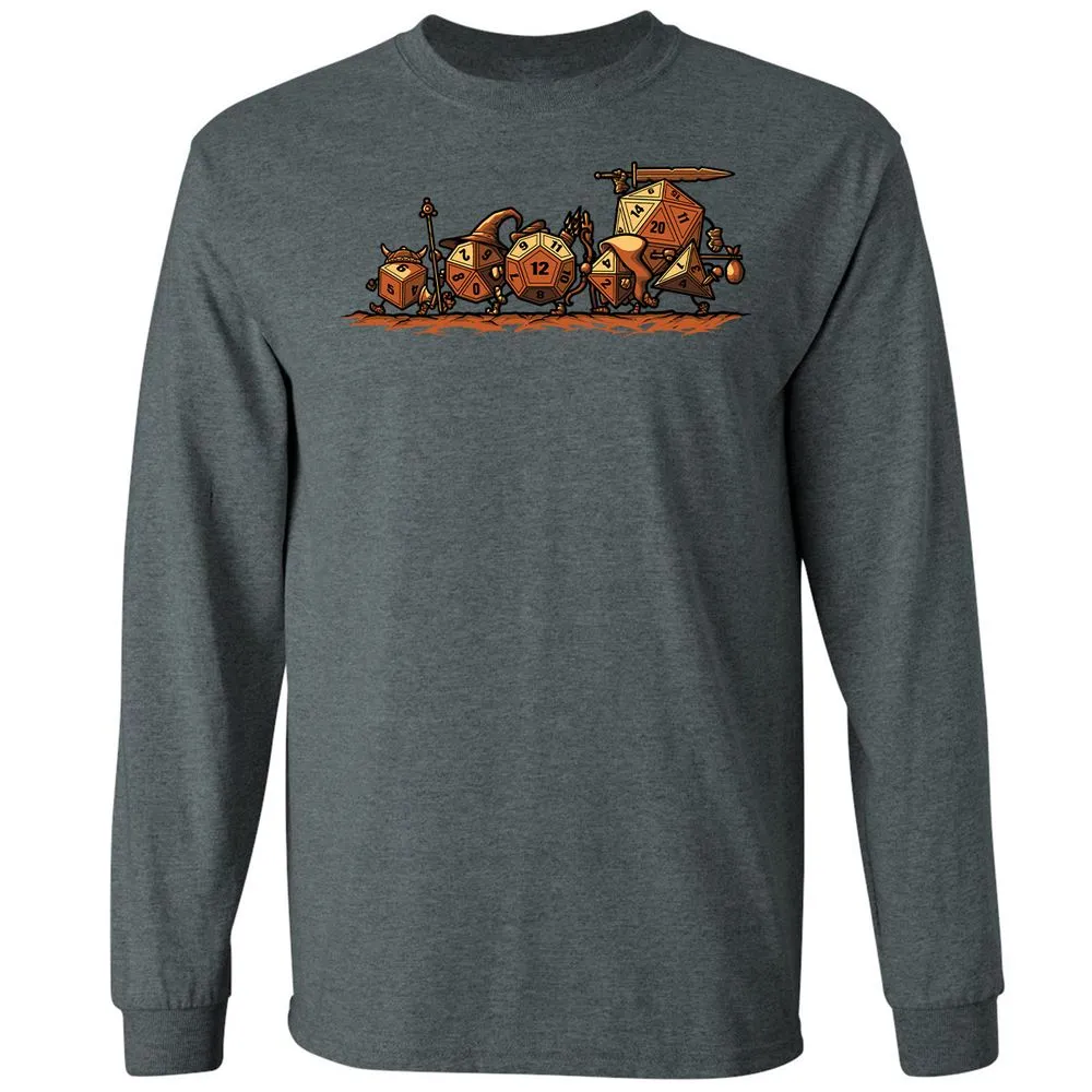 Fellowship Of The Dices Long Sleeve T-Shirt - Dark Heather - 15