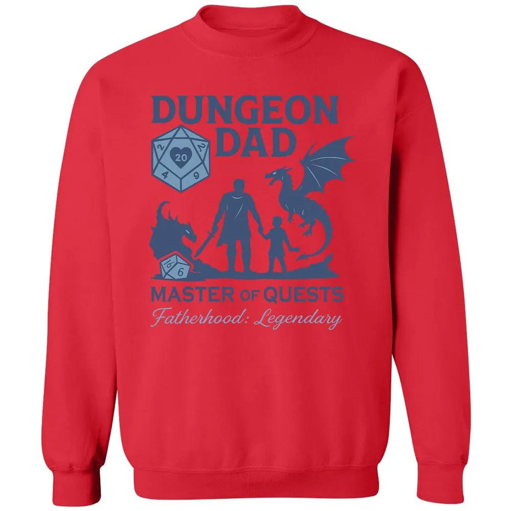 Dungeon Dad Master Of Quests Classic Unisex Sweatshirt - Red - 5