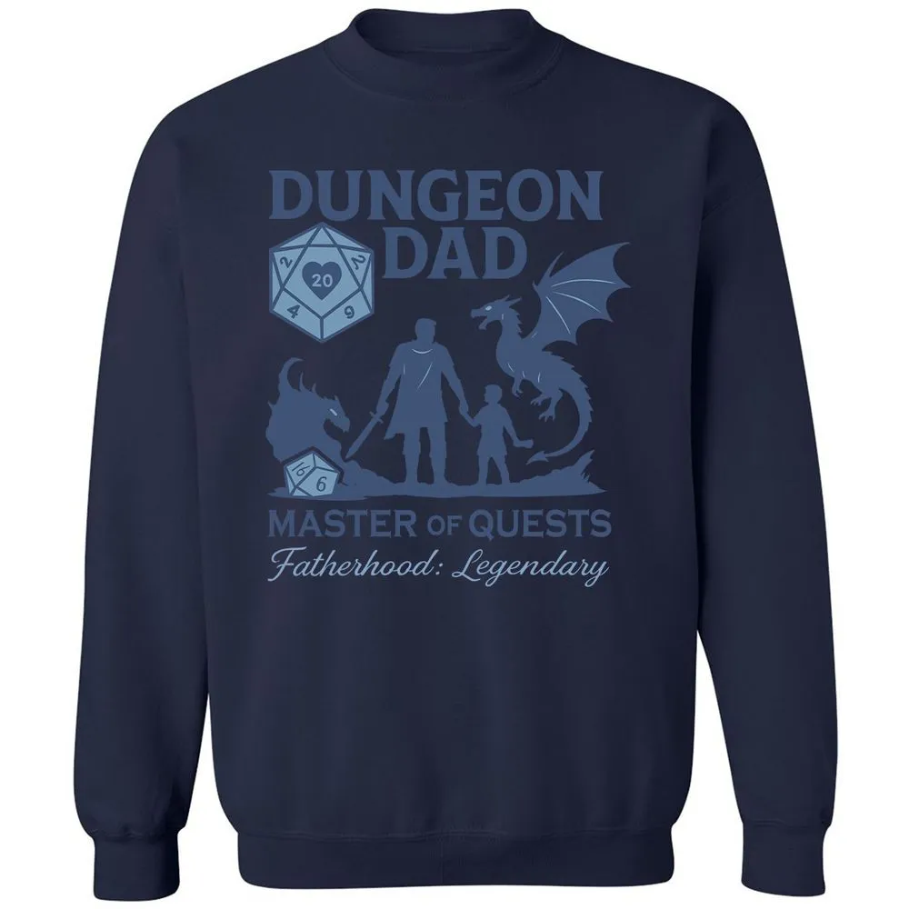 Dungeon Dad Master Of Quests Classic Unisex Sweatshirt - Navy - 8