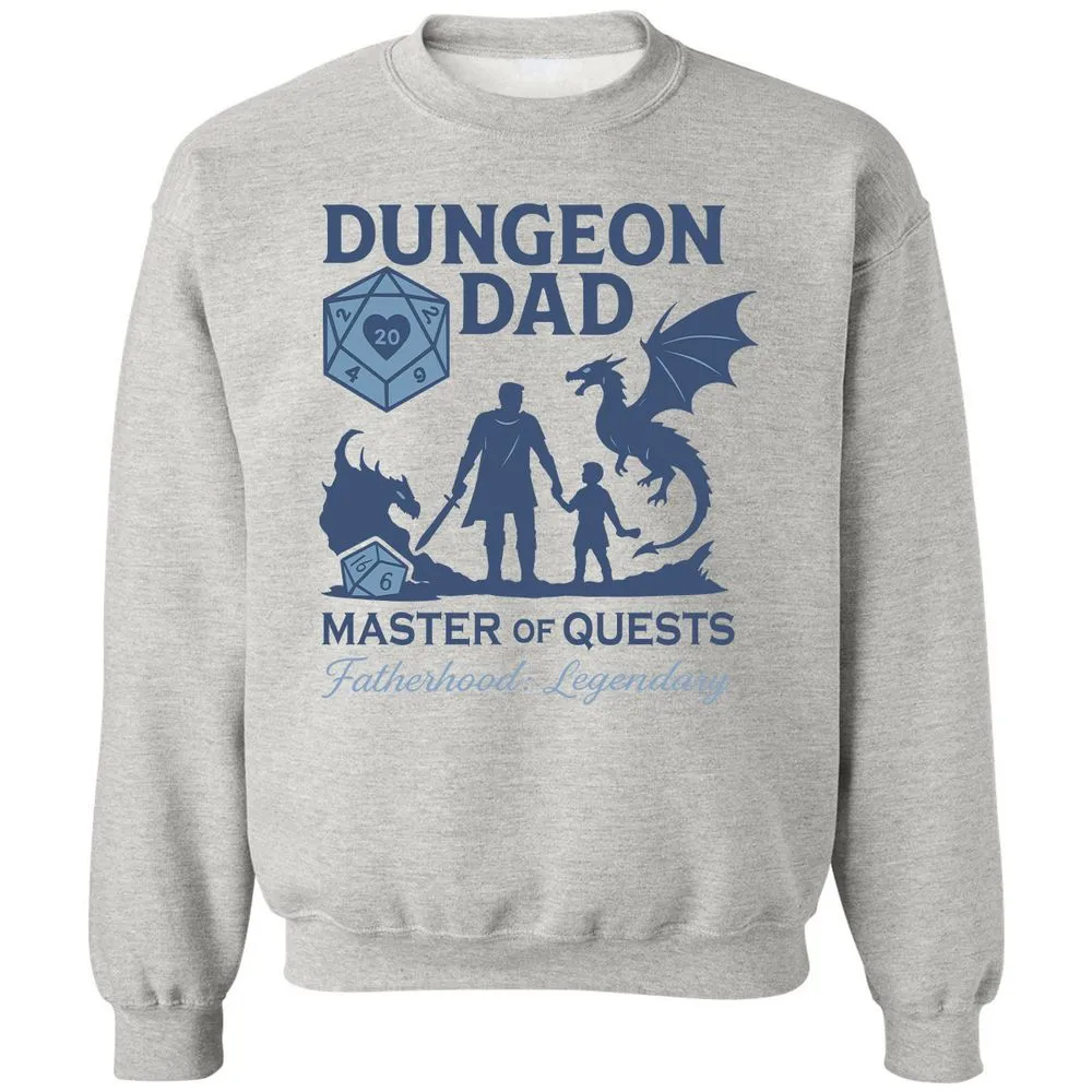 Dungeon Dad Master Of Quests Classic Unisex Sweatshirt - Ash - 2