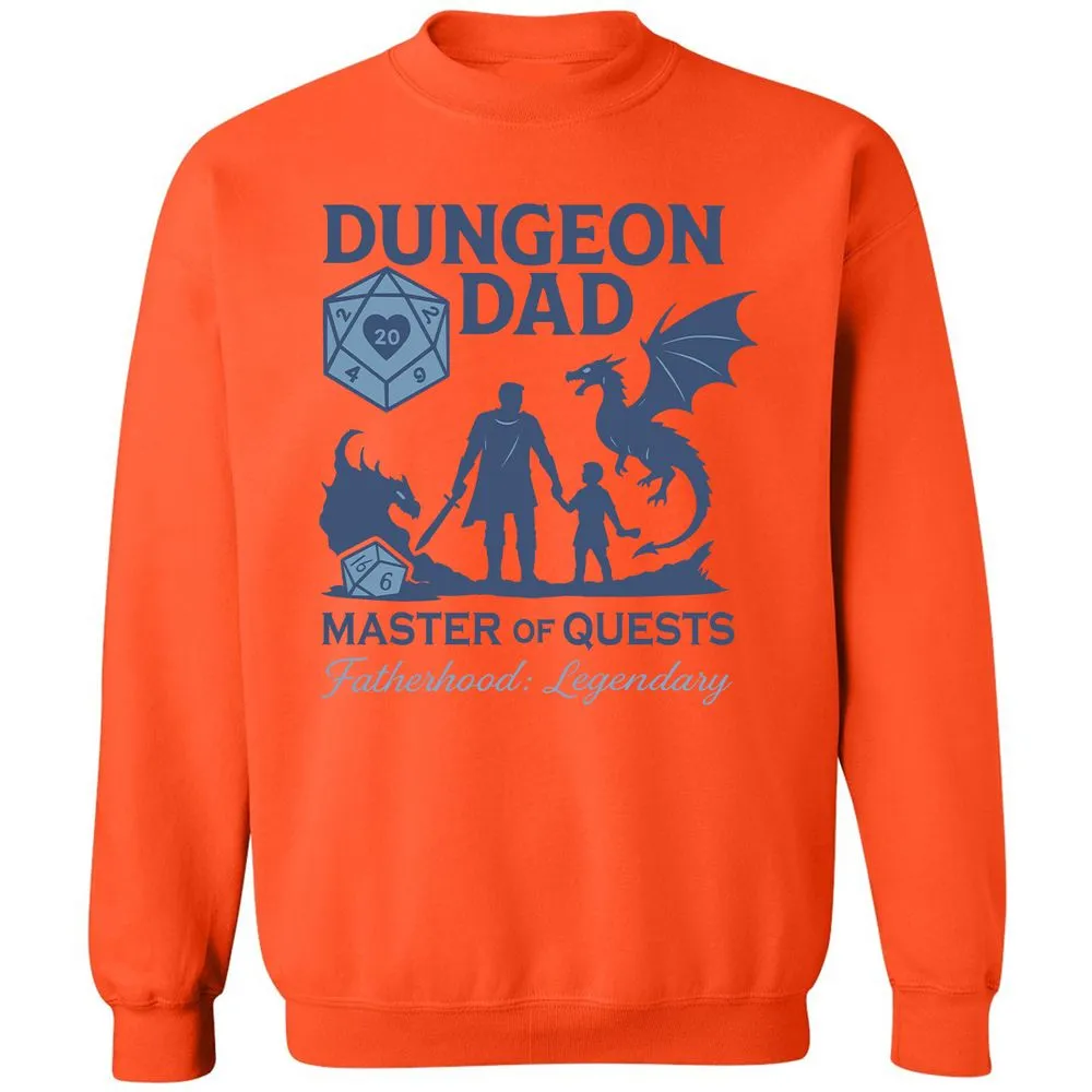 Dungeon Dad Master Of Quests Classic Unisex Sweatshirt - Orange - 10
