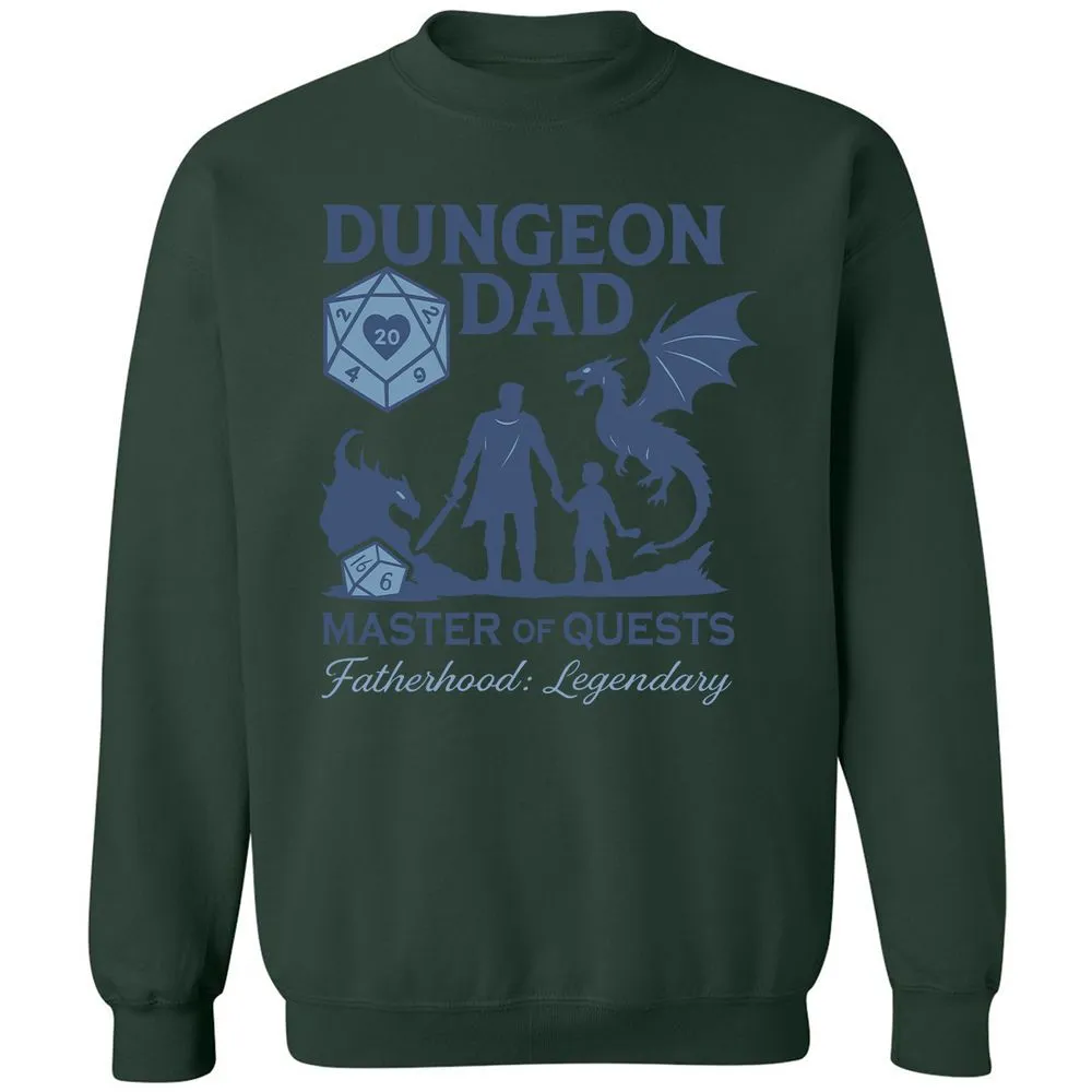 Dungeon Dad Master Of Quests Classic Unisex Sweatshirt - Forest Green - 4