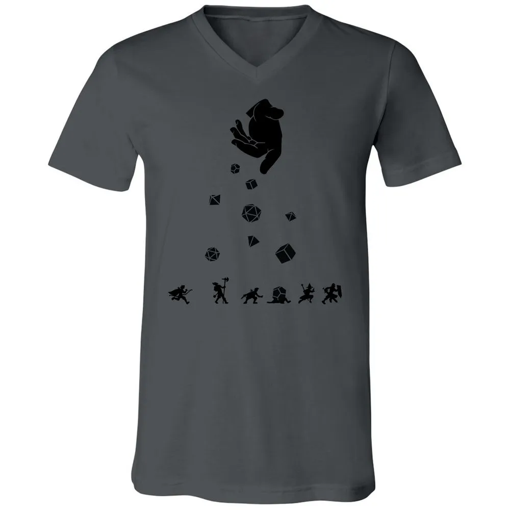 Rocks Fall, Everyone Dice Unisex V-Neck T-Shirt - Asphalt - 12