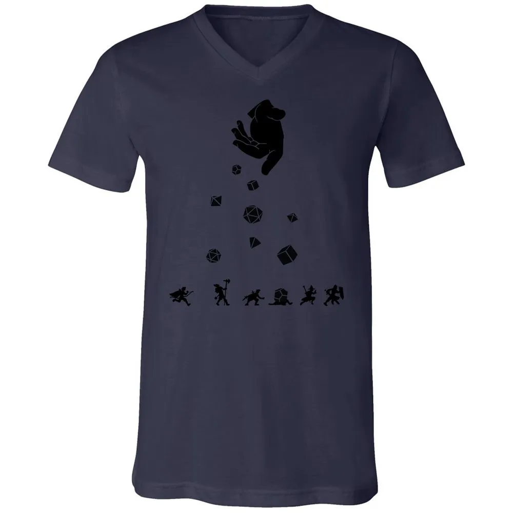 Rocks Fall, Everyone Dice Unisex V-Neck T-Shirt - Navy - 9