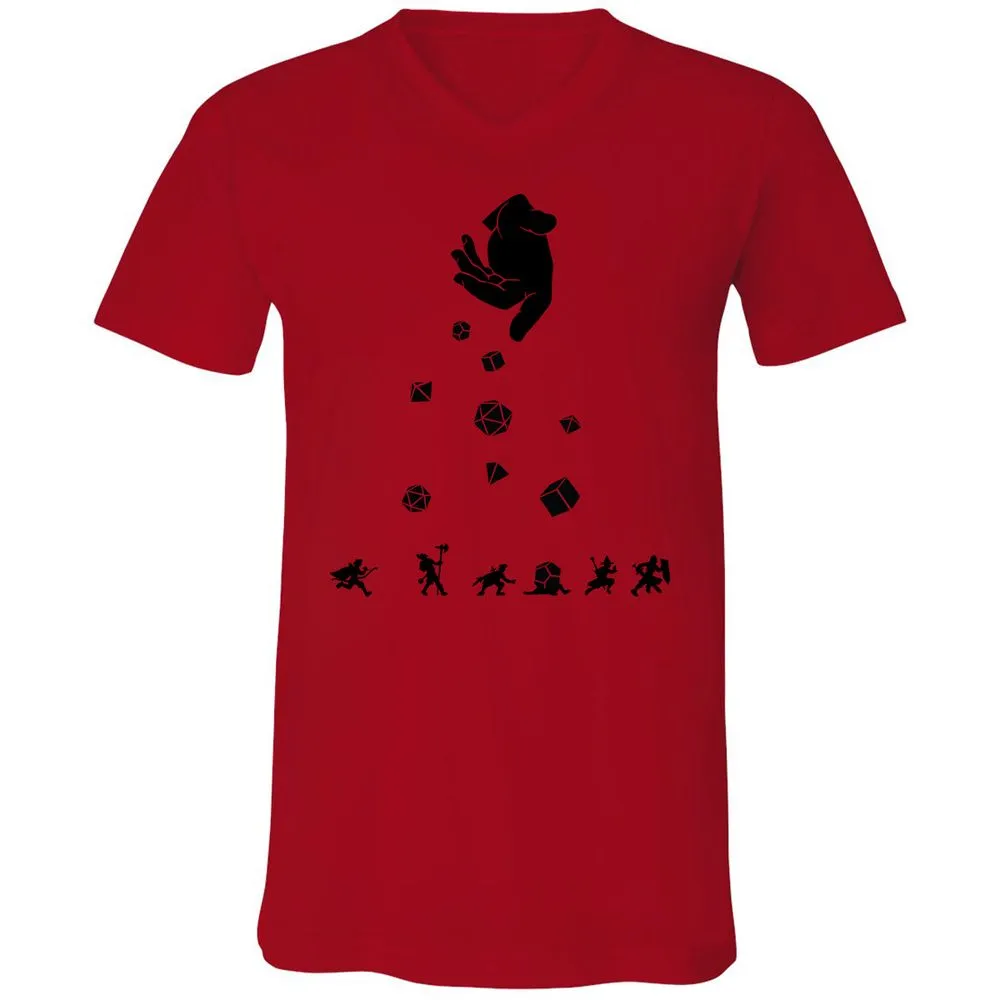 Rocks Fall, Everyone Dice Unisex V-Neck T-Shirt - Red - 3