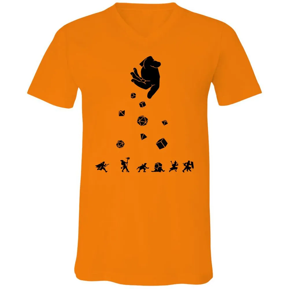 Rocks Fall, Everyone Dice Unisex V-Neck T-Shirt - Orange - 11
