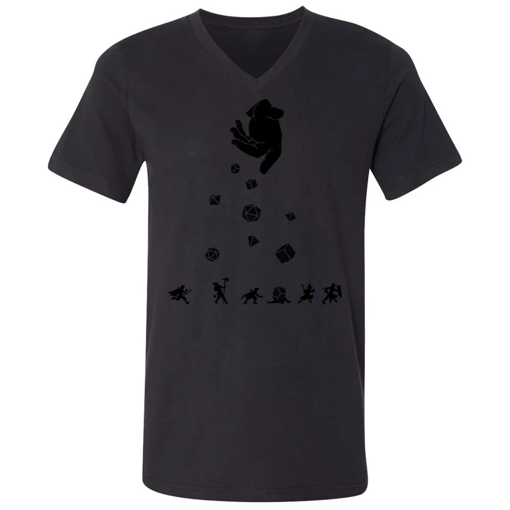 Rocks Fall, Everyone Dice Unisex V-Neck T-Shirt - Black - 16