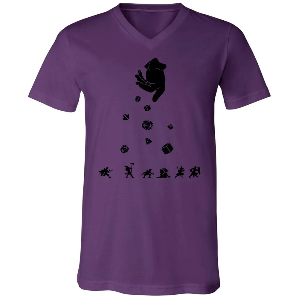 Rocks Fall, Everyone Dice Unisex V-Neck T-Shirt - Team Purple - 2