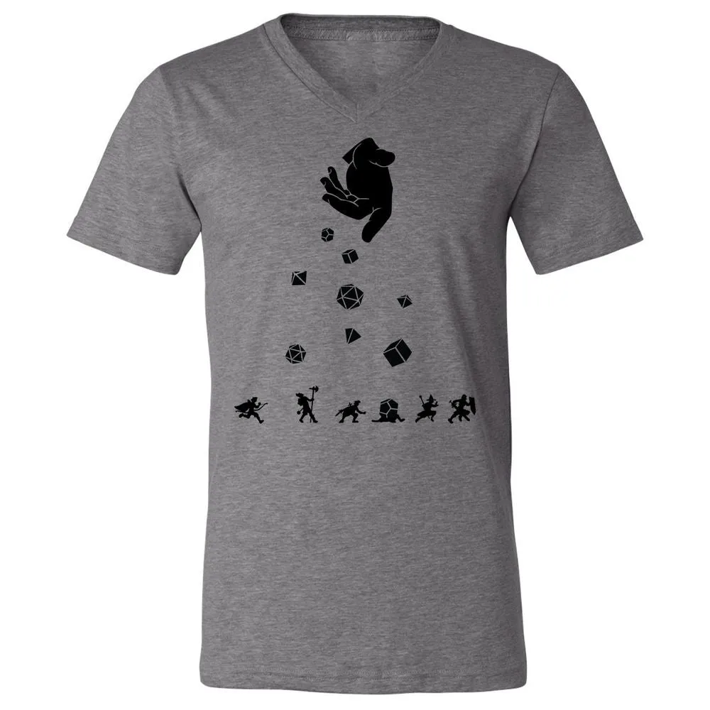 Rocks Fall, Everyone Dice Unisex V-Neck T-Shirt - Deep Heather - 13