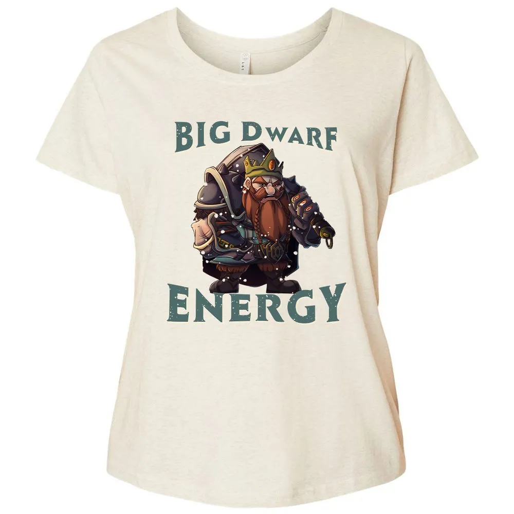 Big Dwarf Energy Ladies Curvy Jersey - Natural Heather - 8
