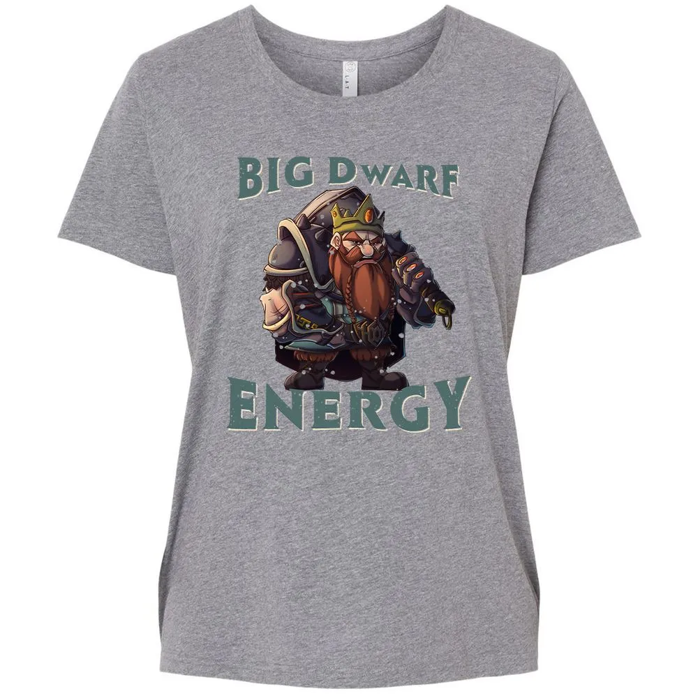 Big Dwarf Energy Ladies Curvy Jersey - Granite Heather - 9