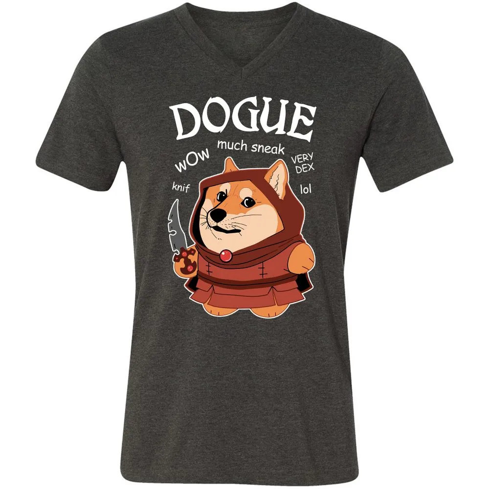 Dogue Class Unisex V-Neck T-Shirt - Dark Grey Heather - 8