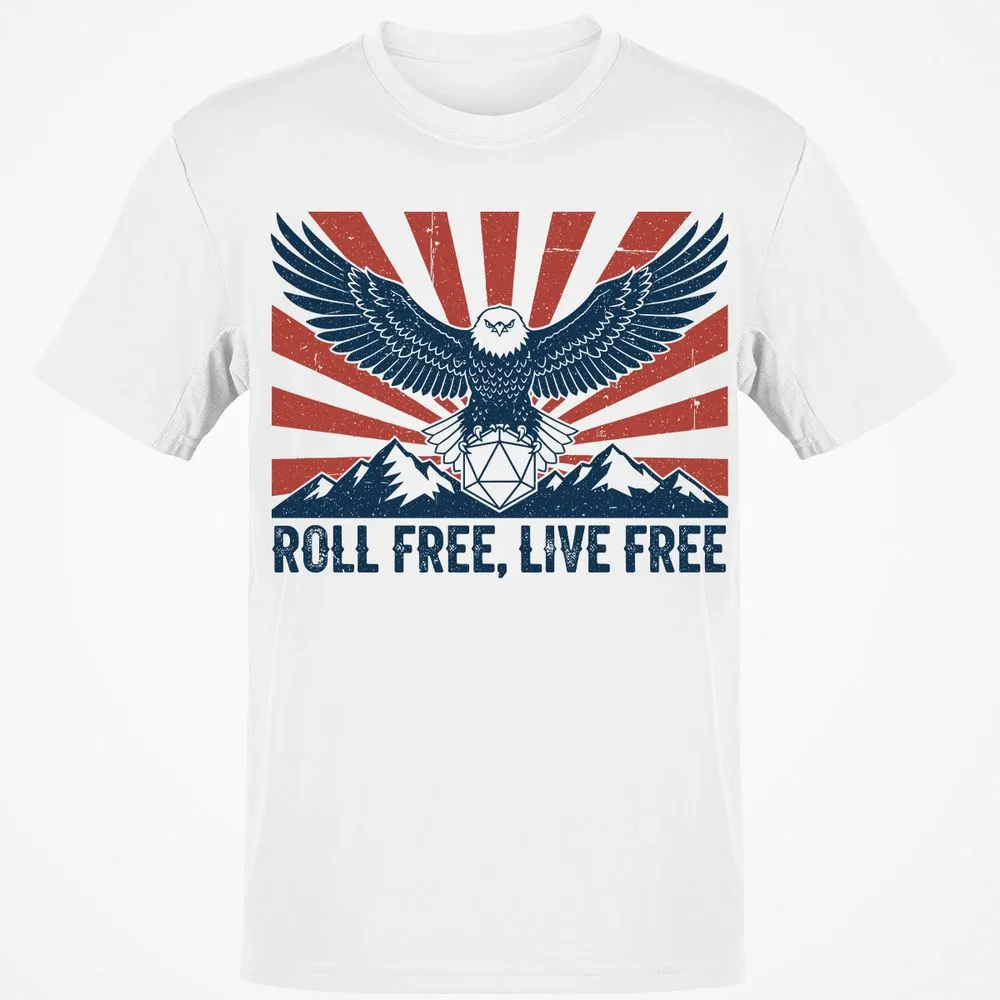 Roll Free, Live Free Classic Unisex T-Shirt - White - 1