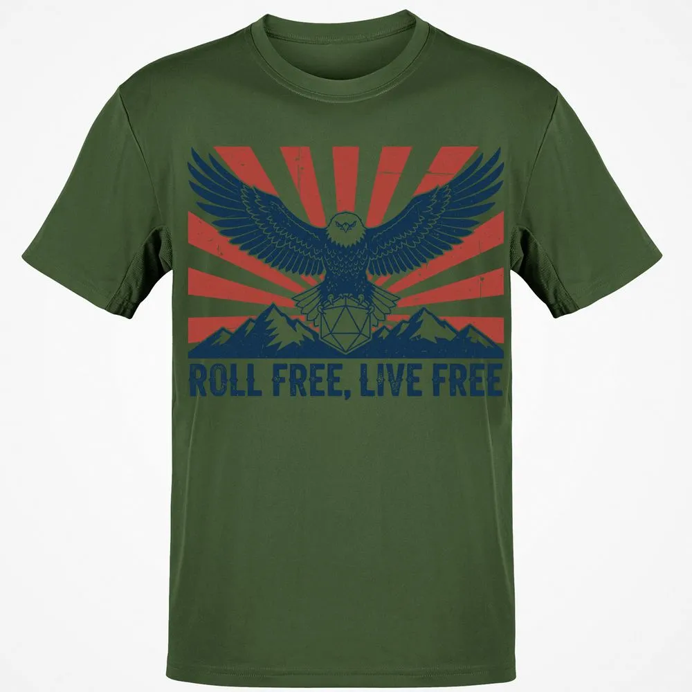 Roll Free, Live Free Classic Unisex T-Shirt - Military Green - 6