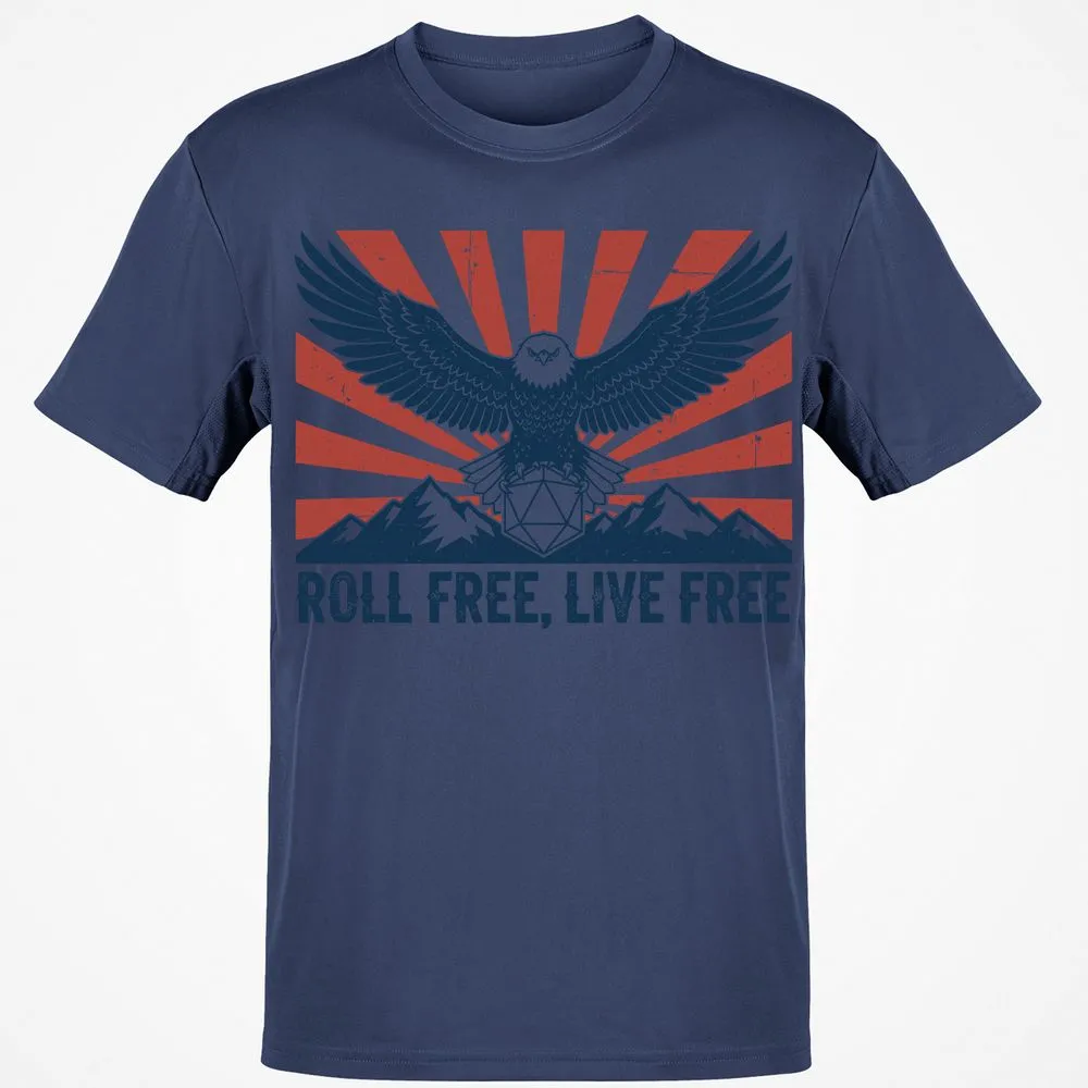 Roll Free, Live Free Classic Unisex T-Shirt - Navy - 7