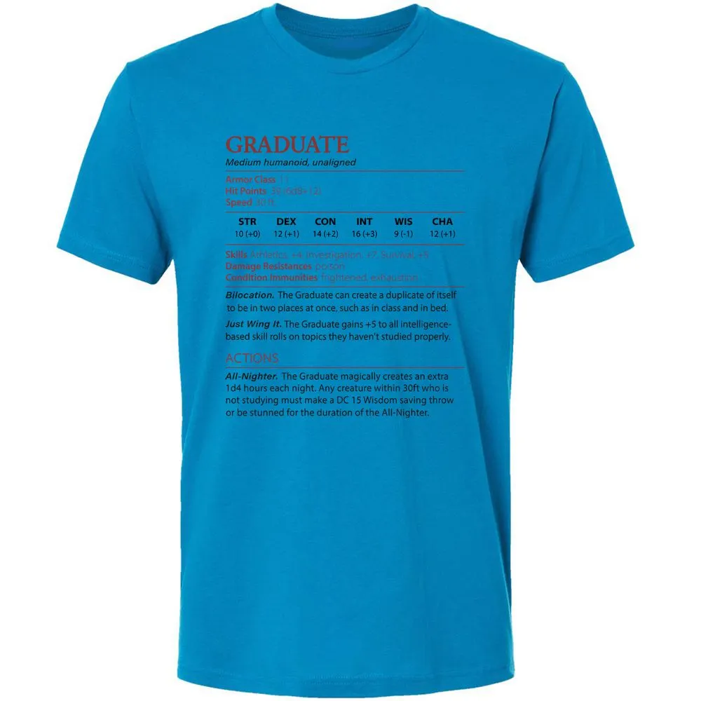 Graduate Stats Premium Unisex T-Shirt - Turquoise - 4